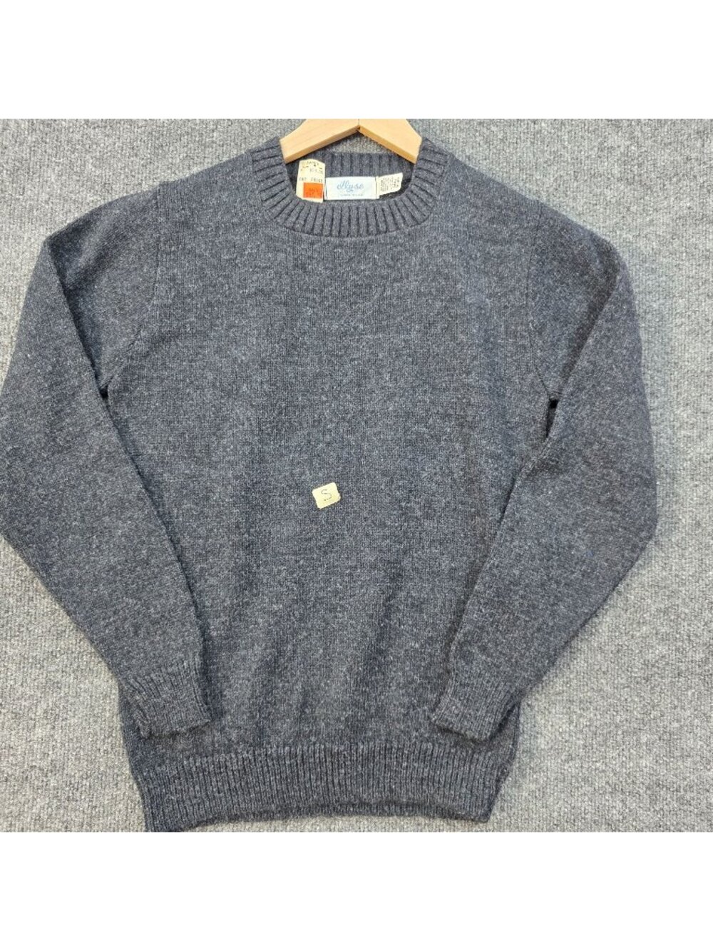Vintage 90s Ilyse Pullover Sweater S Charcoal USA Casual Layer Preppy Academia